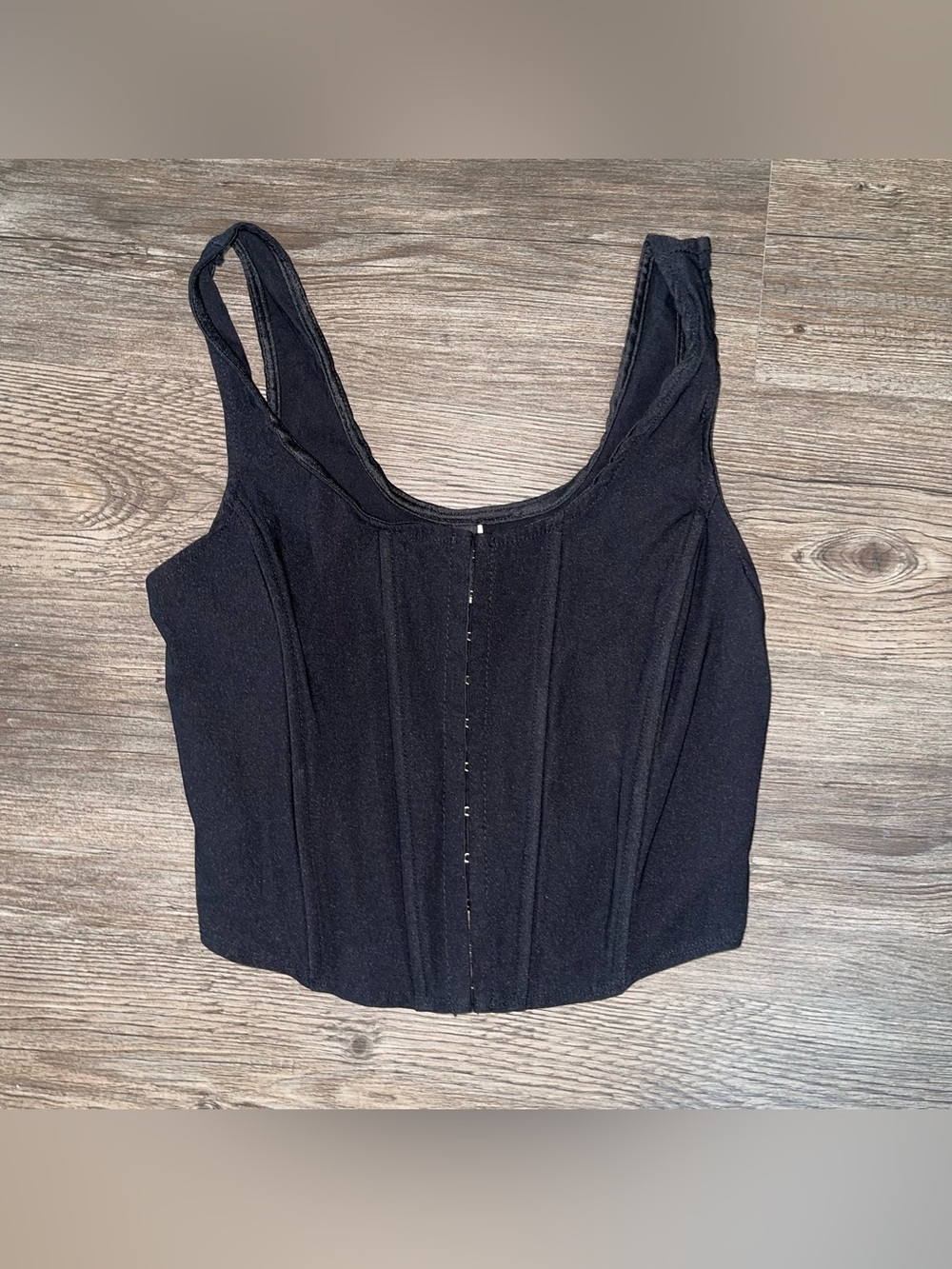 Vintage Corset Top L Ribbed Whimsy Goth Grunge Sexy Minimal Chic Alternative